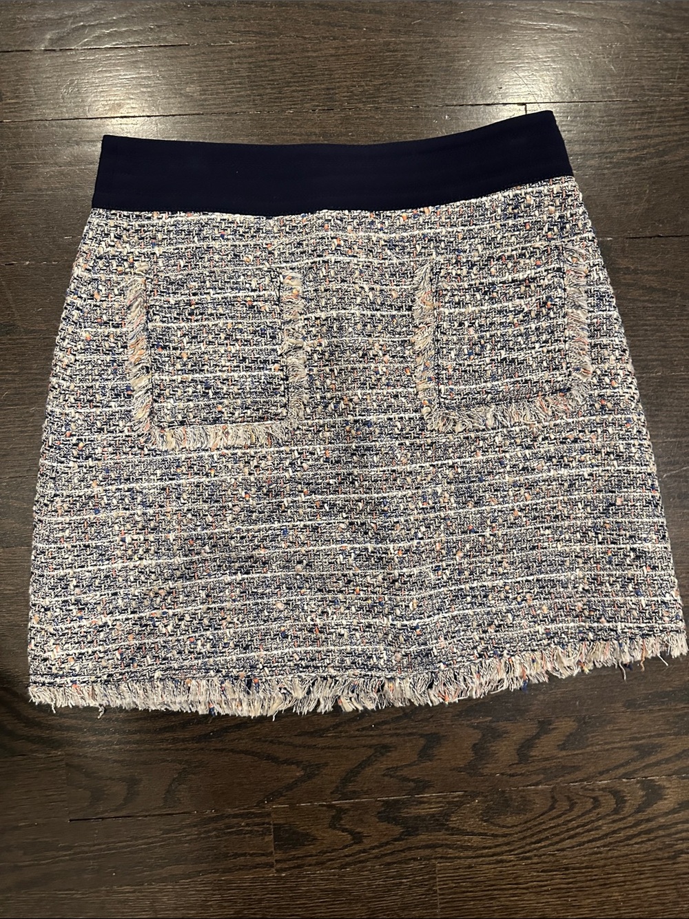 J. Crew Navy-Waist Multicolor Tweed Mini Skirt